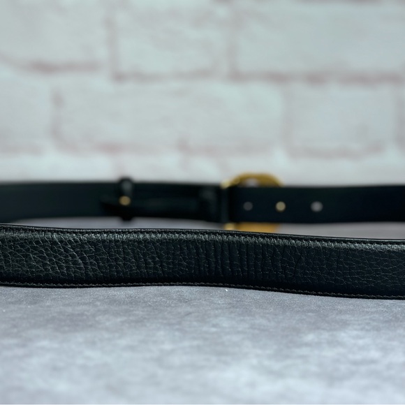 Gucci Interlocking G Double Gg Textured Black Leather Belt 474345 100/40 - Picture 5 of 12